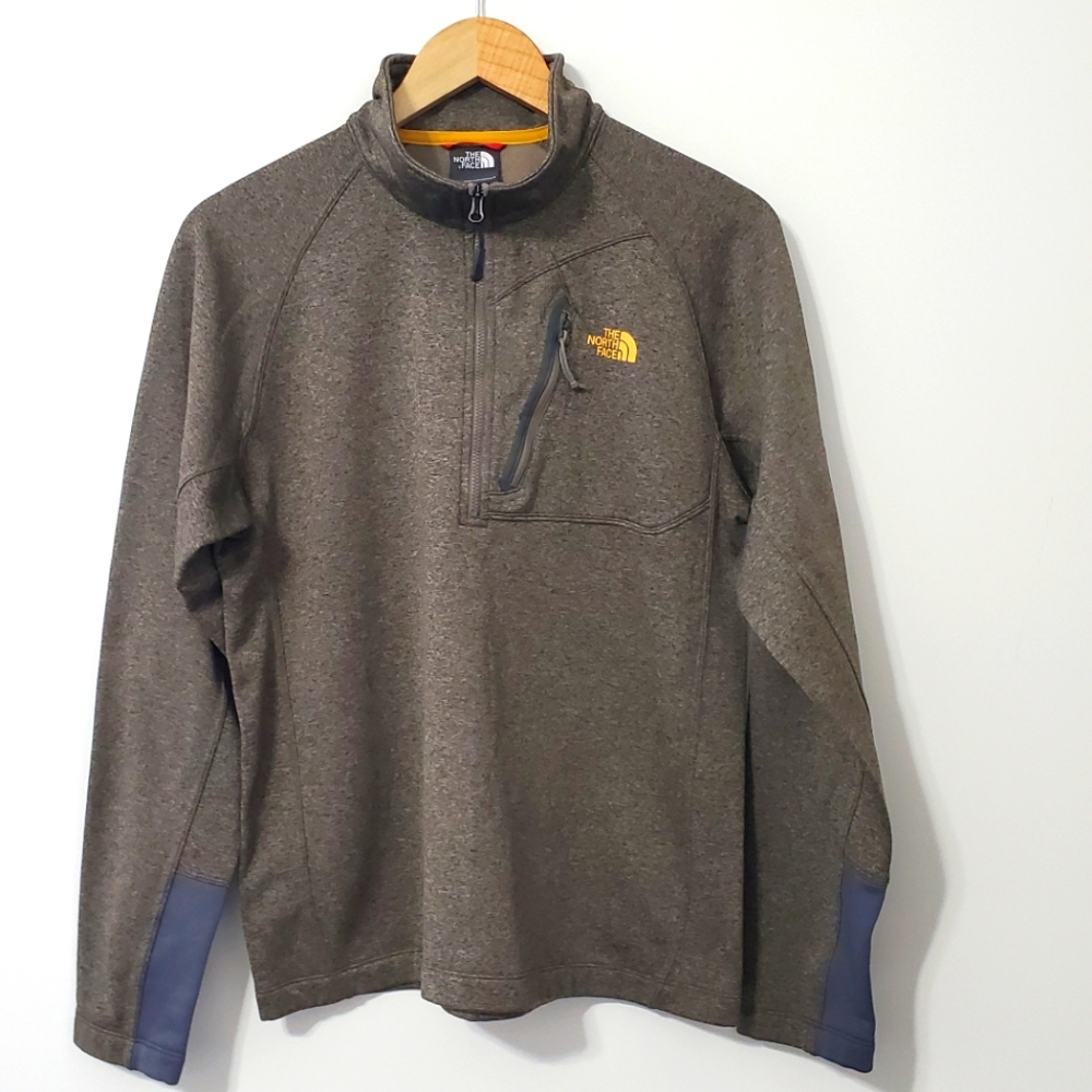 The North Face Quarter Zip Pullover Marled Brown Men's Medium